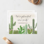 Boho Desert Cactus Waterverf Nieuwe routen verplaa Notitiekaartje (Voorkant / Achterkant in situ)