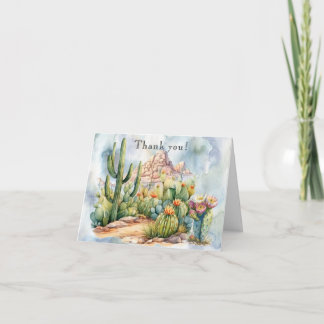Boho Desert Cactus Waterverf Scenery Kaart