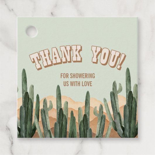 Boho Desert Cactus Western Bedankt Bedankjes Labels (Voorkant)