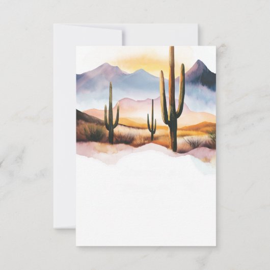 Boho Desert Cactus Westerne bruiloft RSVP Kaartje (Achterkant)