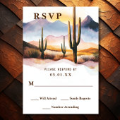 Boho Desert Cactus Westerne bruiloft RSVP Kaartje