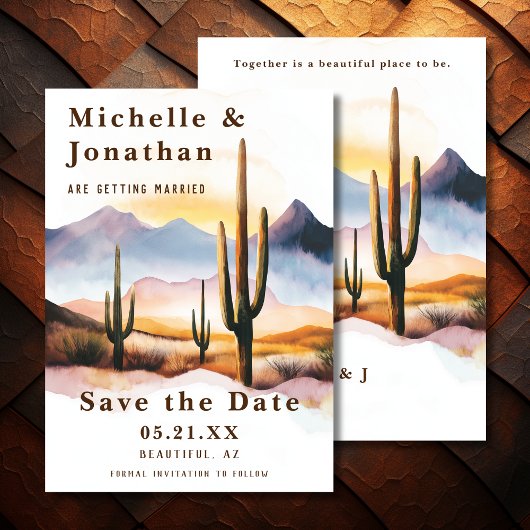 Boho Desert Cactus Westerne bruiloft Save The Date