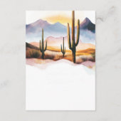 Boho Desert Cactus Westerne huwelijksdetails Informatiekaartje (Achterkant)