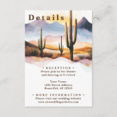 Boho Desert Cactus Westerse Trouwdetails Informatiekaartje (Voorkant)