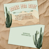 Boho Desert Cactus Wild West Cowboy Boeken voor Ba Informatiekaartje