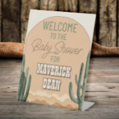 Boho Desert Cactus Zuidwest Baby shower Reclamebord Met Voetstuk