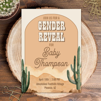 Boho Desert Cactus Zuidwestelijke Baby Geslacht on Kaart