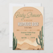 Boho Desert Cactus Zuidwestelijke Cowboy Baby Show Kaart (Voorkant)