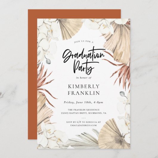 Boho Desert Chic Graduation Party Kaart (Voorkant / Achterkant)