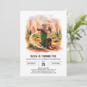 Boho Desert Cowboy Verjaardag Kaart (Staand voorkant)