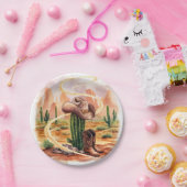 Boho Desert Cowboy Verjaardag Papieren Bordje (Feest)