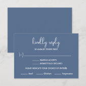 Boho Desert Dusty Blue Minimalist RSVP-kaart Kaart (Voorkant / Achterkant)