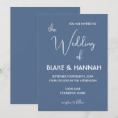 Boho Desert Dusty Blue Minimalist Wedding Kaart (Voorkant / Achterkant)