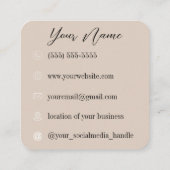 Boho | Desert | esthetisch Vierkante Visitekaartje (Achterkant)