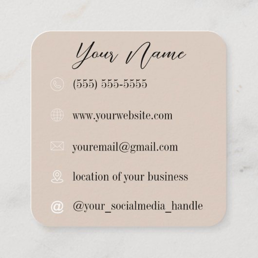 Boho | Desert | esthetisch Vierkante Visitekaartje (Achterkant)