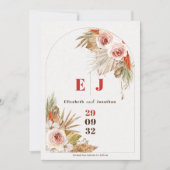 Boho desert floral Earth tint bruiloft Save The Date (Voorkant)