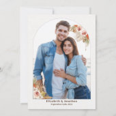 Boho desert floral Earth tones trouwfoto Save The Date (Achterkant)