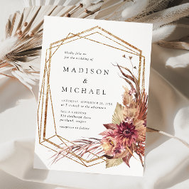 Boho Desert Floral Geometrische bruiloft Kaart