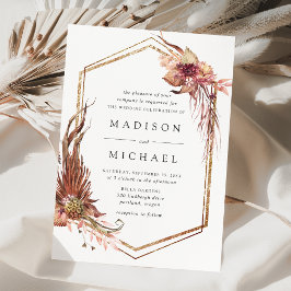 Boho Desert Floral Geometrische bruiloft Kaart
