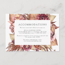 Boho Desert Floral Wedding Hotel Accommodaties Informatiekaartje