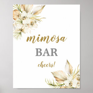 Boho Desert gedroogde palmen Mimosa Bar, teken Poster