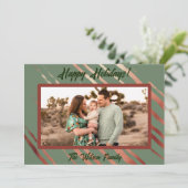 Boho Desert Groen Plat Vakantiekaart Feestdagenkaart (Staand voorkant)