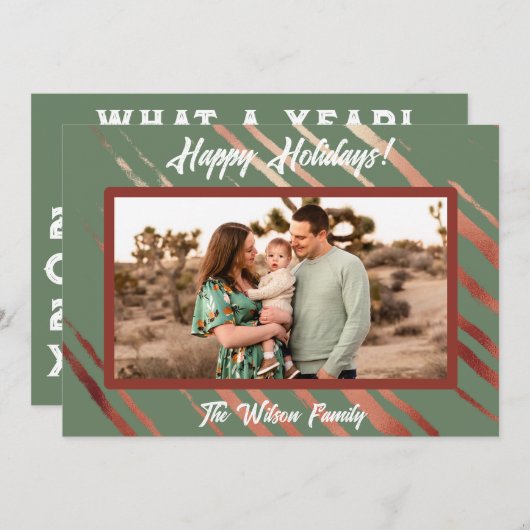 Boho Desert Groene Platte Vakantiekaart Feestdagenkaart (Voorkant / Achterkant)