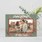 Boho Desert Groene Platte Vakantiekaart Feestdagenkaart (Staand voorkant)