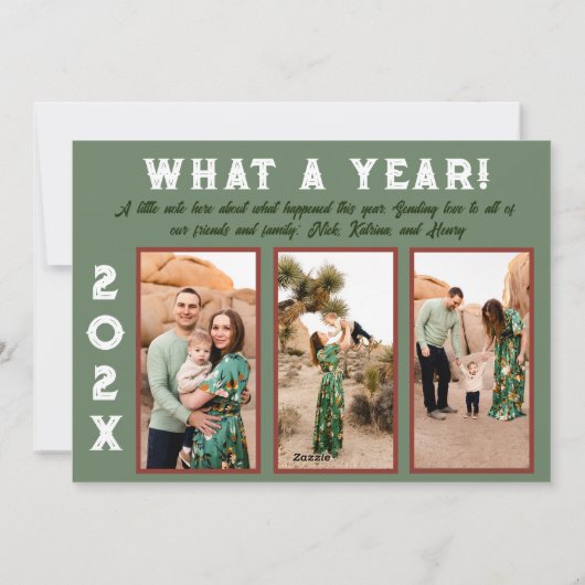 Boho Desert Groene Platte Vakantiekaart Feestdagenkaart (Achterkant)