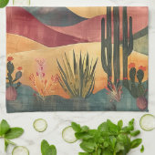 Boho Desert Landscape - Zuidwestelijke Natuur Theedoek (Gevouwen)