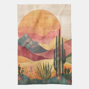 Boho Desert Landscape - Zuidwestelijke Natuur Theedoek