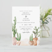 Boho Desert Mexicaanse Cactus Bohemian Chic Weddin Kaart (Staand voorkant)