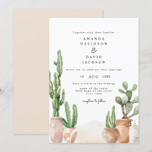 Boho Desert Mexicaanse Cactus Bohemian Chic Weddin Kaart