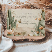 Boho Desert Mountain Cactus bruiloft Bedankkaart