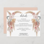 Boho Desert Pampas Grass Bloemen Op Foliage Weddin Kaart (Voorkant / Achterkant)