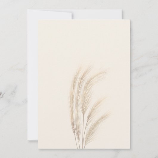 Boho desert pampas waterverf bruiloft kaart (Achterkant)