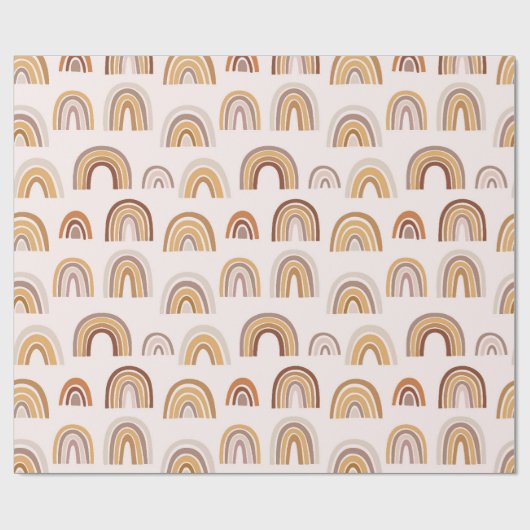 Boho Desert Rainbow Abstract Arch Pattern Taupe Cadeaupapier (Vlak)