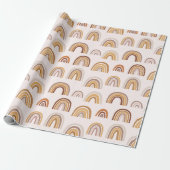 Boho Desert Rainbow Abstract Arch Pattern Taupe Cadeaupapier (Uitgerold)