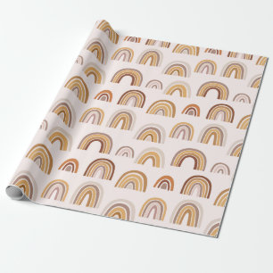Boho Desert Rainbow Abstract Arch Pattern Taupe Cadeaupapier