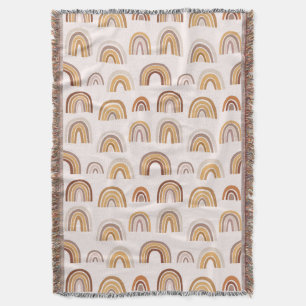 Boho Desert Rainbow Abstract Arch Pattern Taupe Deken