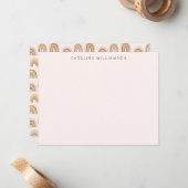 Boho Desert Rainbow Blush Personalized Stationery Notitiekaartje (Voorkant / Achterkant in situ)