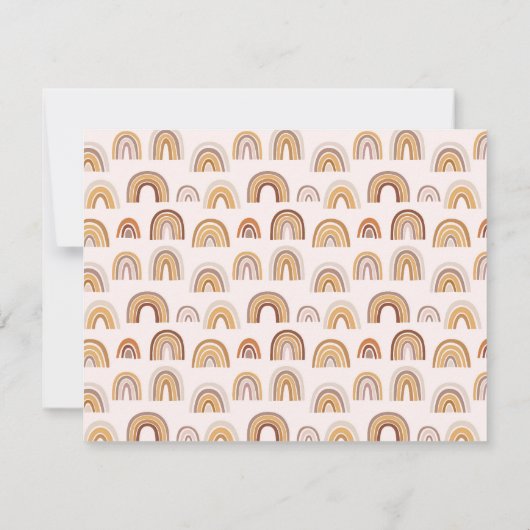 Boho Desert Rainbow Blush Personalized Stationery Notitiekaartje (Achterkant)