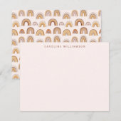 Boho Desert Rainbow Blush Personalized Stationery Notitiekaartje (Voorkant / Achterkant)