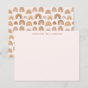 Boho Desert Rainbow Blush Personalized Stationery Notitiekaartje