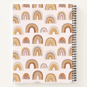 Boho Desert Rainbow in Neutrals Gepersonaliseerd Notitieboek (Achterkant)