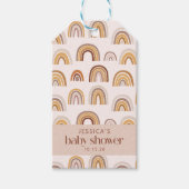 Boho Desert Rainbow Neutral Custom Baby shower Cadeaulabel (Voorkant)