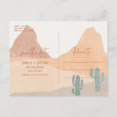 Boho Desert Rust Terracotta Bruiloft Save the Date Aankondigingskaart (Achterkant)