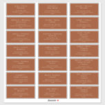 Boho Desert | Rust Wedding Guest Adresetiketten Sticker<br><div class="desc">Deze boho-woestijn | Roestende bruiloft adresetiketten zijn perfect voor je eenvoudige beige en terracotta moderne boho bruiloft. Het ontwerp is voorzien van formele shabby chic typografie. De blik zal goed gaan met om het even welk trouwseizoen: lente, zomer, herfst, of winter! Laat u alstublieft vrij om vragen te beantwoorden over...</div>