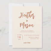 Boho Desert Rust Wedding Invitations Kaart (Voorkant)
