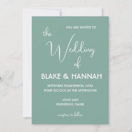 Boho Desert Sage Green Minimalist Wedding Kaart